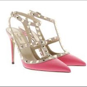 Authentic Valentino Rockstud Heels with Gold Studs